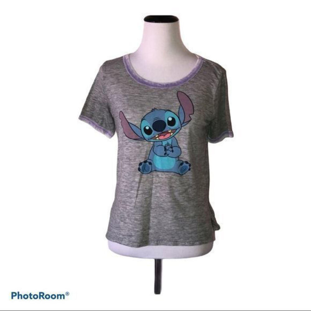 5/$30 🎈 Disney stitch XS graphic grey tee shirt
